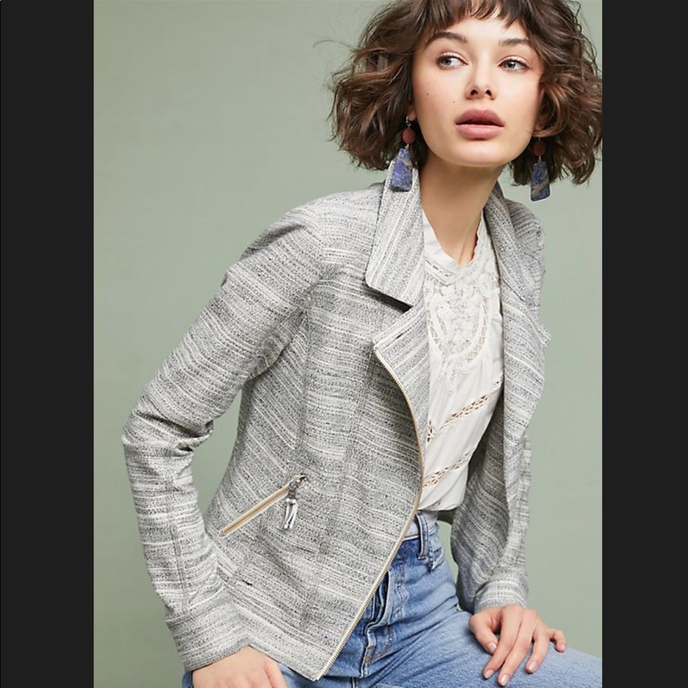 Anthro Caitlin Knit Moto Jacket